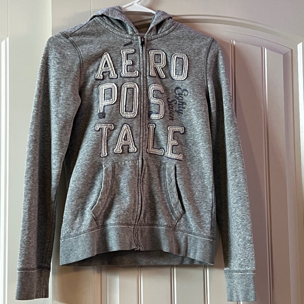 Aeropostale gray zip up